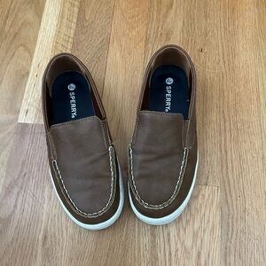 Sperry Boys Tucker Size 3 Brown Slip-On Shoes